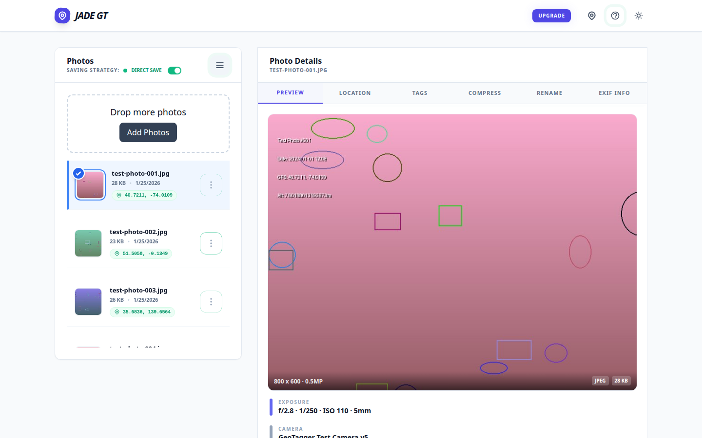The Jade GT workspace with a loaded folder of wedding RAWs on the left and the Details Panel open on the right, ready for batch metadata work.